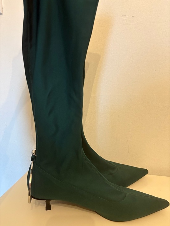 Zara Shoes - Zara Dark Green Pointed-Toe Knee High Boots